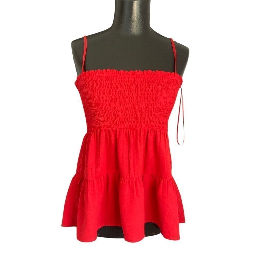 Paper Crane Red Tank Smocked Top Size Large Girls​​​​